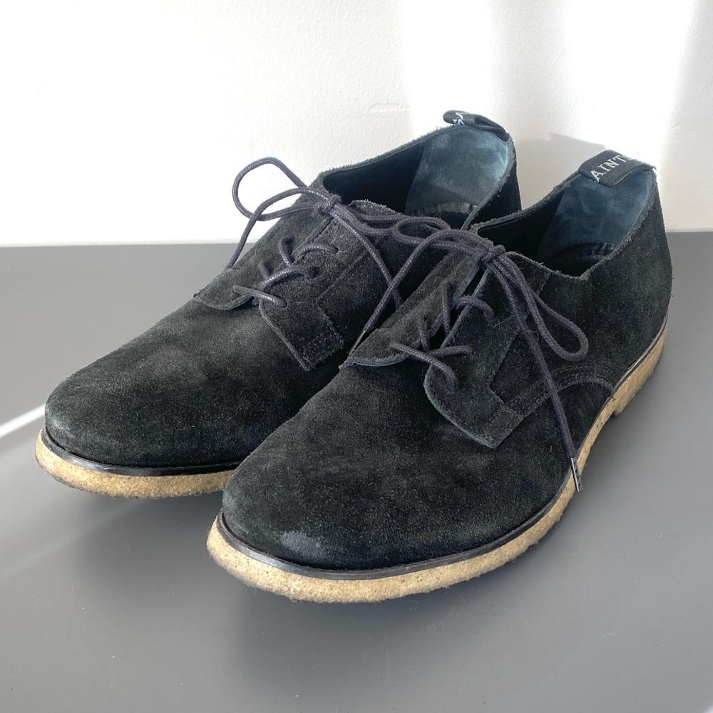 All Saints Black Suede Men's Lace-Up Dress Shoes Sz 42 US 9
